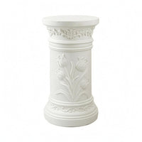 Roman Column Planter Carved Relief Pedestal Planter Pot Ornamental Detailing Ornate Flower Pot for Courtyard