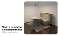 Comfortable Modern Dining Booth Set C Our Company Tomizable Curved Booth Sofa Versatile Upholstered Wooden Dining Chair Heavy Duty for Cafe Owners, Interior Designers, Adults, Teaho Our Company Es, Restaurants, Lounges, Hotel Lobbies