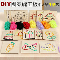 CPC CE Fun DIY Hand Threading Game Fine Motor Skills Focus Training Educational Wooden Toy