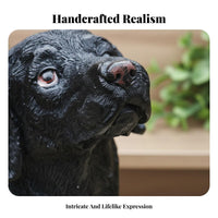 Hand-Painted Details Resin Dog Figurine Realistic Design Dog Figurine Cute Appearance for Bookshelf Display, Mantelpiece, Office Desk