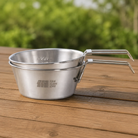 Stainless Steel Sierra Cup Foldable 6-Piece Set Camping Tableware Set For Solo Campers & Hikers