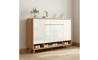 Large Capacity Entryway Shoe Storage Cabinet Easy to Clean Multi-Tier Shoe Cabinet with Doors Scratch Resistant Household Furniture Spacious Drawers for Families
