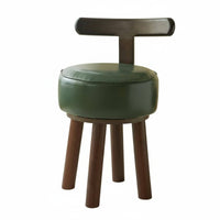 Deep Green Swivel Leisure Chair, Hardwood Frame, Modern Minimalist Single Sofa, Round Backrest Stool for Small Apartment