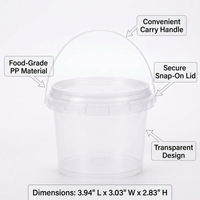 Bucket Lid Carry Handle Storage Container, Transparent Storage Bucket Lid, Handle Storage Unit Conta - Image 6
