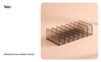 Transparent Design Clear Cosmetic Organizer Space Saving Desktop Makeup Storage Box Striped Texture for Beauty Lovers, Women, Dressing Table