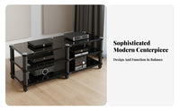 Amplifier Stand Stable Structure Home Theater Equipment Shelf Space-Saving Stereo Component Cabinet for Audiophiles, Living Room