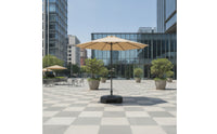 Patio Umbrella with Base Round Outdoor Umbrella with Base Manual Open for Homeowners, Cafe Owners, Backyard, Garden, Poolside