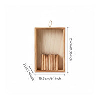 Unobstructed Box Wall Frame Natural Wood Finish Wooden Wall Hanging Frame Rope