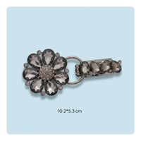 Floral Design Rhinestone Flower Clasp Elegant Vintage Design Collar Clip