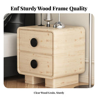 2-Drawer End Table Space-Saving Nightstand Stable Construction for Home, Renters