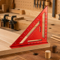 Woodworking Triangle Ruler Etched Markings Right-Angle Square Thick Metal Body