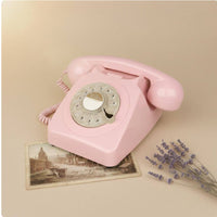 Classic Rotary Desk Phone Metal Bell Chime Retro Rotary Phone Vintage Wired Telephone Telephone for Office, Study Room