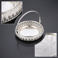 Metal Serving Basket Polished Basket with Handle Modern for Hosts, Home Entertaining