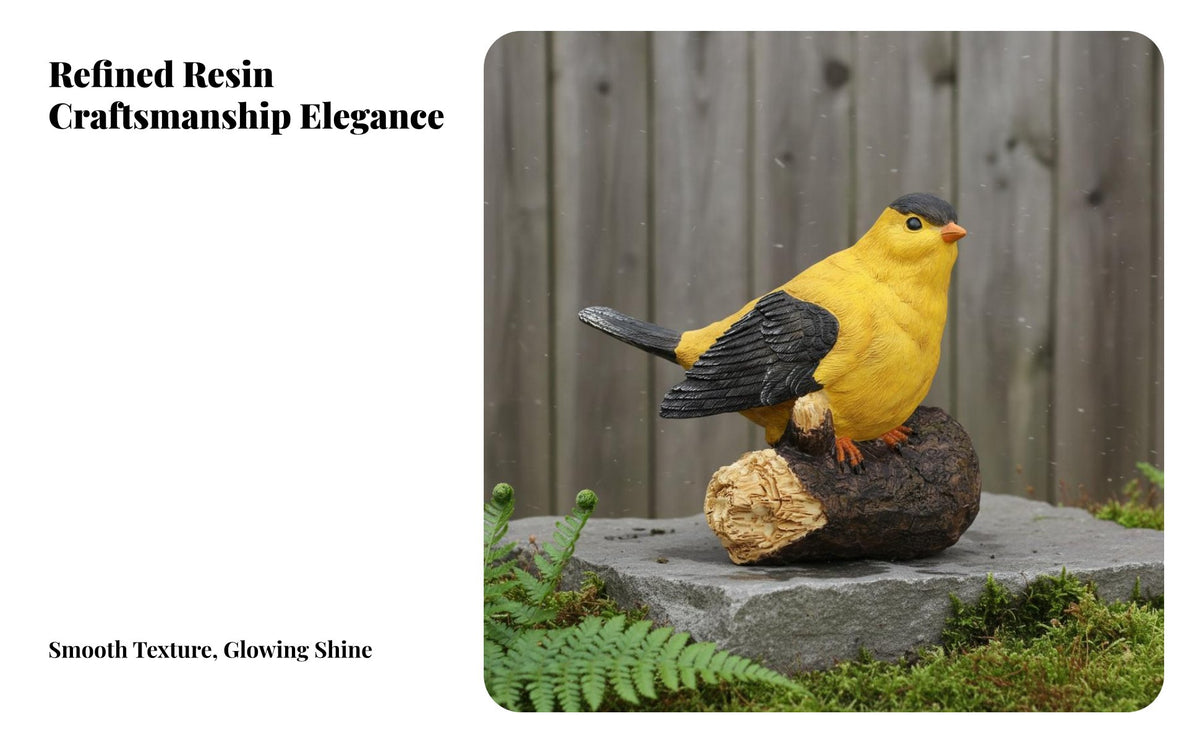 Resin Bird Figurine Lifelike Design Resin Bird on Branch Decor Hand-Painted Hanging Tree Ornament for Gardeners, Garden, Courtyard, Balcony
