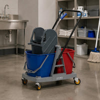 34 Liters Double Container Mop Trolley Commercial Grade Cleaning Equipment