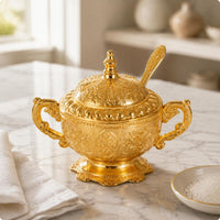 Ornate Condiment Jar Domed Top Lidded Condiment Jar Finial Knob