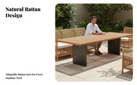 Woven Patio Sofa Set Water-Resistant Rattan Patio Conversation Set High-Resilience Foam Cushions Wicker Courtyard Furniture for Balcony, Garden