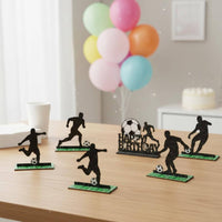 Wooden Football Decoration Soccer Table Decoration Easy to Assemble Soccer Theme Table Centerpiece for Men