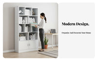 Modern Minimalist Design Multi-Tier Cube Organizer hidden Open Display shelving unit Space-Saving Storage Cabinet Multipurpose for Students, Homeowners, Home Office, Study Room, Entryway, Playroom