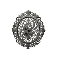 Oval Flower Wall Plaque Textured Finish Baroque Wall Plaque Decorative