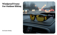 Driving Glasses Wind-Resistant Glare-Reducing Curved Glasses Protection Fit-over Sunglasses for Men, Cyclists, Biking, Traveling, Fishing