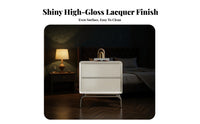 Light Luxury design Fluted Drawer Nightstand Modern Minimalist Design Curved 2-Drawer Cabinet Rounded Corners Bedside Table Easy Assembly for Interior Designers, Homeowners, Apartment Dwellers, Living Room, Hallway, Home Office