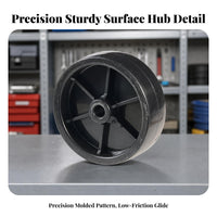 Replacement Trailer Caster Wheel | Ribbed Spoke-Style Construction, Smooth Outer surface, Trailer caster wheel with Bushing, for Workshop