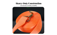 High Tensile Strength Ratchet Tie-down Strap Wear Resistant Heavy Duty Cargo Lashing Long-Lasting Stitching for Movers, Trailers
