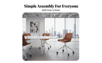 Minimalist aesthetic Armless Rolling Chair Modern Design Armless Shell Chair With Casters rotate Seat Ergonomic Backrest for Home Workers, Students, Adults, Study Room, Bedroom, Small Spaces