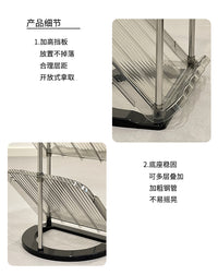 鞋架小窄门口斜放简易多层鞋子收纳架宿舍窄门后省空间放拖鞋鞋柜 【4层】透灰【稳定不倒/不易摇晃】