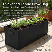 70cm Rectangular Storage Basket, Toy & Clothes Organiser for Wardrobe, Breathable Non-Woven Material Bin 70 x 25 x 25 cm