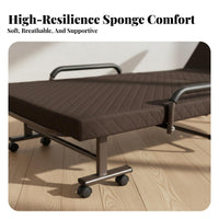 Single Person Nap Cot Foldable Design Folding Bed Portable Space-Saving for Office Workers, Students, Home, Hospital, Guest Room