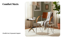 Bauhaus Aesthetic Armchair Upholstered Seat Dining Chair Thickly Padded Vintage Influenced by for Adults, Families, Office