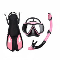 Anti-Choke Full Dry Snorkel Set Adjustable Fins Diving Mask Snorkel Fin Set Crystal Clear View Water Sports Gear Long-Lasting for Swimming