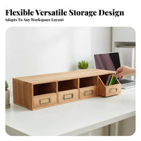 Multi-Drawer Book Rack With Drawers Desktop Hutch Handmade for Students, Artists