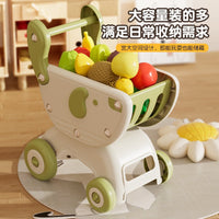 Kids Shopping Cart Toy with Simulated Fruits and Vegetables