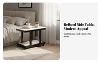 2-Tier Rolling Rolling Table With Wheels Side Table Easy to Assemble