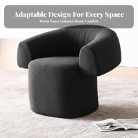 Upholstered Barrel Chair Light Luxury Indoor Seating Curated Aesthetic Comfortable for Adults, Readers, Living Room, Hotel
