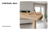 Solid Wood Entryway Key Holder Multi-Functional Key Rack with Tray Elegant Design for Office