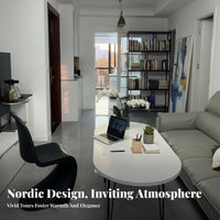 White Oval Dining Table Oval Table Man-made Marble Table Kitchen Table Hairpin Legs Tabletop with Nordic Minimalist Design Suitable for Families Homeowners Living Room Eatery