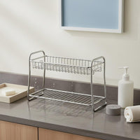 2 Layer Drain Rack Drainage Design Stainless Steel Shelf Rack Rust Resistant