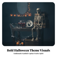 Simulated Skeleton Realistic Bones Halloween Skeleton Decor Creamy White Finish for Spooky-House Party