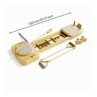 Foldable Reformer Bed Long Frame Mini Pilates Reformer Support Handles Mini Pilates Board for Home Gym