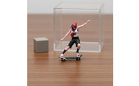 3D Printed 1/64 Scale Skateboarder Girl Highly Detailed Miniature Skater Girl Figurine Hand Painted for Model Car Collectors, Hobbyists, Desktop Decoration