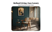 V-Leg Cane Armchair Sturdy Wood Frame Dining Chair Retro and Design Ergonomic for Homeowners, Adults, Restaurant, Kitchen