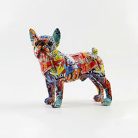 French Canine Figurine Unique Gift French Canine Statue Artistic Resin Dog Statue for Living Room, Entryway, Bookshelf