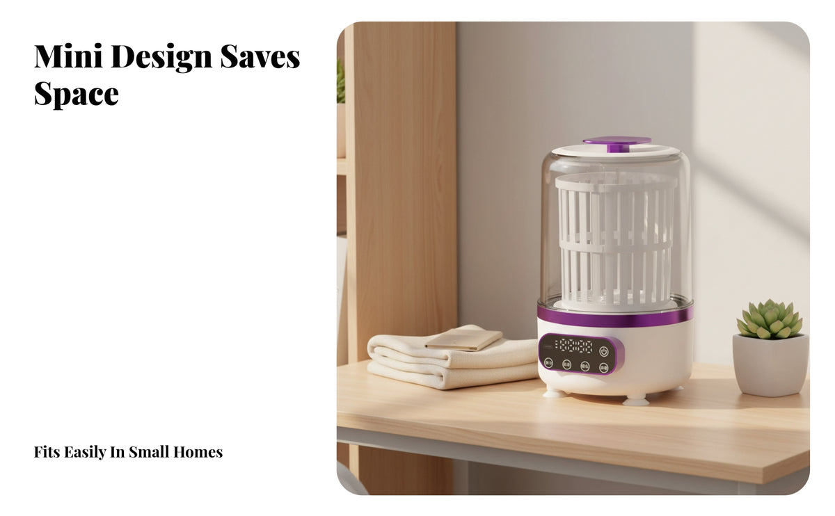Underwear Washer Round Buttons Cordless Mini Laundry Appliance Quiet Portable Compact Washer