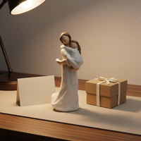 Mother Daughter Figurine Heartwarming Design Sentimental Resin Sculpture