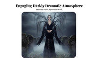 Black Lace Witch Dress Vintage Inspired women's Clothing Romantic for Cosplayers