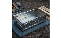 Foldable Sauna Stone Basket Heavy-Duty Construction Folding Sauna Stone Basket Hollow-Carved Design Portable Rock Stand for Outdoor